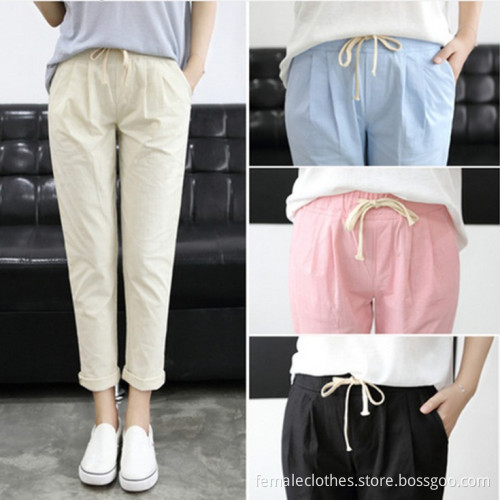 La primavera y el otoño de nuevo algodón mujeres elásticos nueve puntos harén pantalones pies pantalones casuales/pants